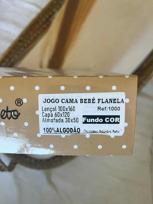 Jogo de Lençóis de flanela para berço de grades