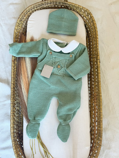 Conjunto de malha 3 peças bebé verde