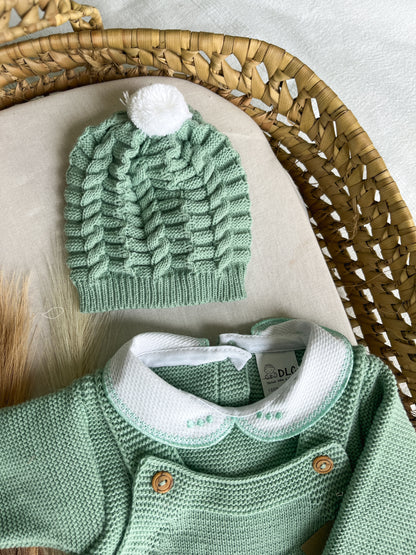 Conjunto de malha 3 peças bebé verde