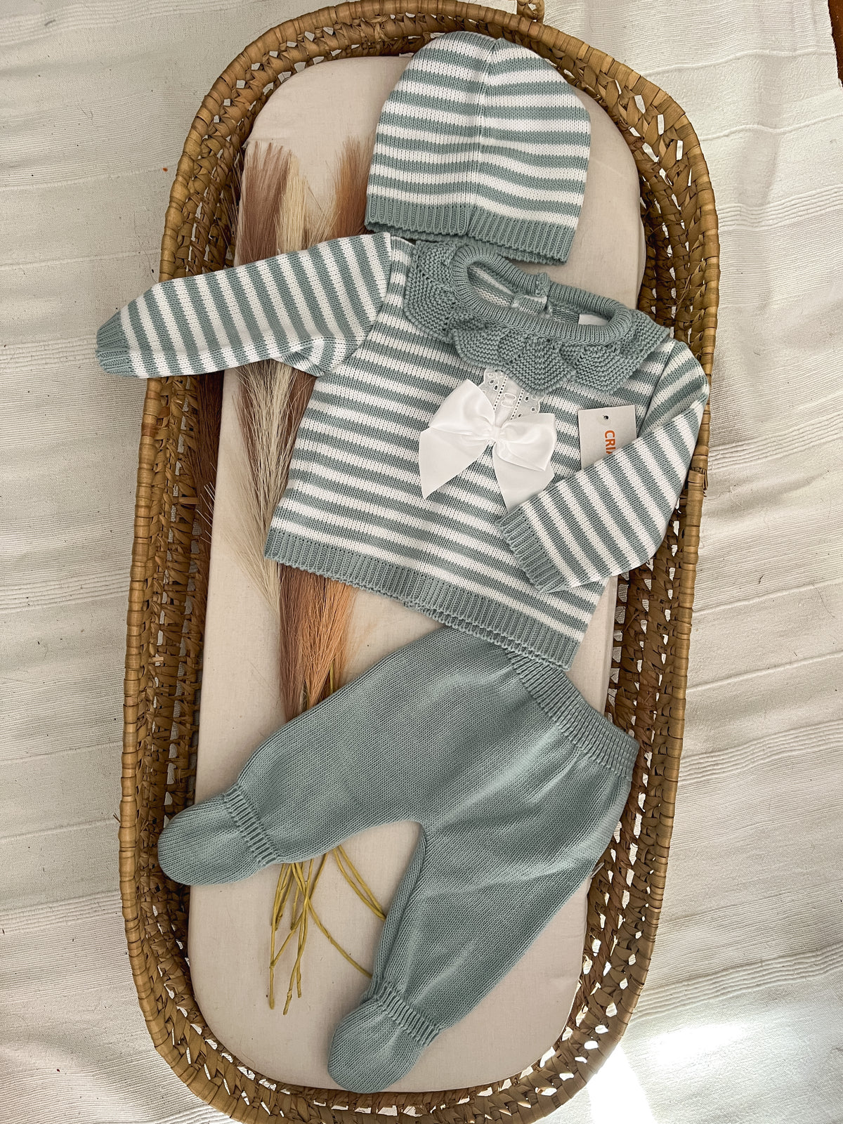 Conjunto de malha 3 peças bebé verde
