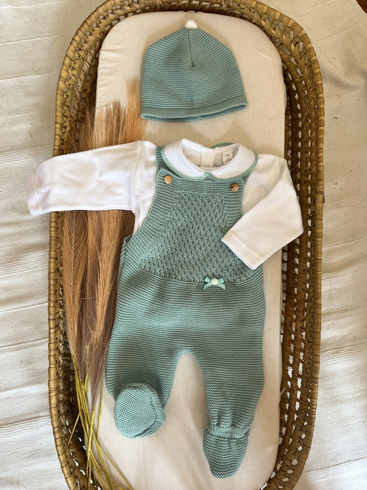 Conjunto de malha 3 peças bebé verde