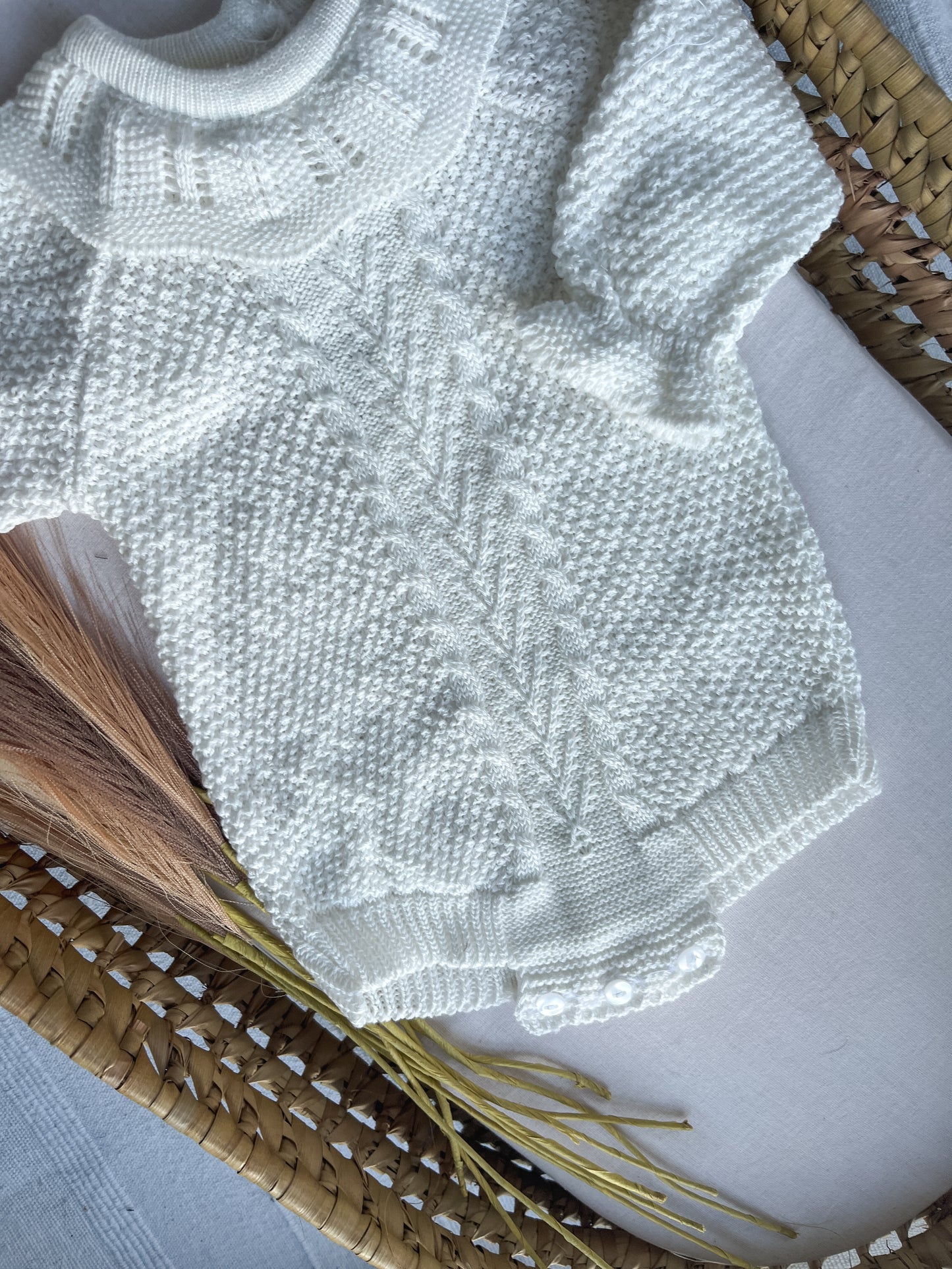 Conjunto de malha de 2 peças branco