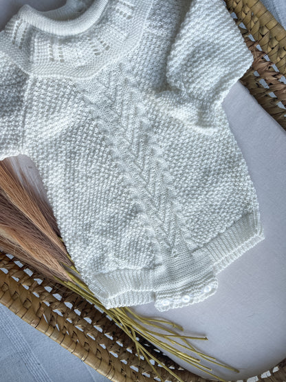 Conjunto de malha de 2 peças branco