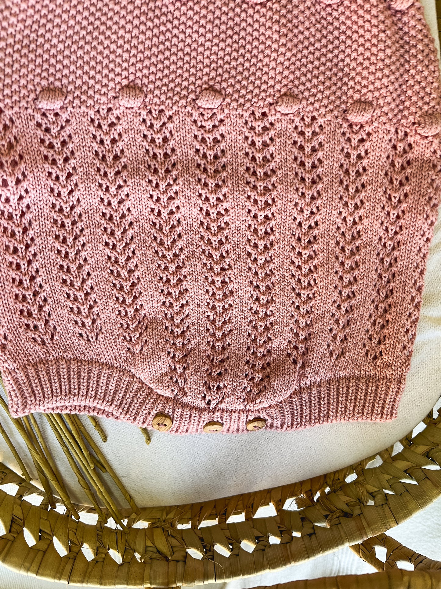 Conjunto de malha de 2 peças bebé rosa velho