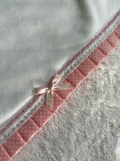 Toalha de banho bebé rosa personalizável com nome