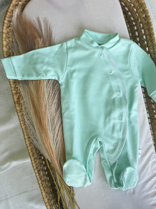 Babygrow de algodão bebé verde menta