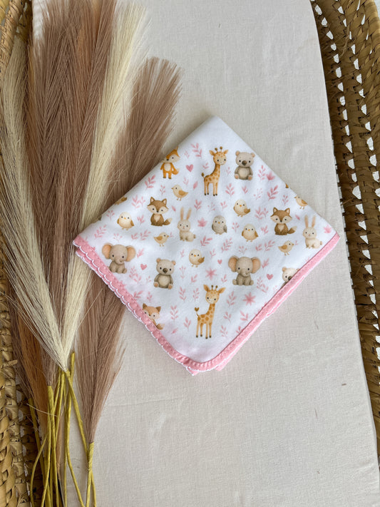 Fralda de pano bebé rosa