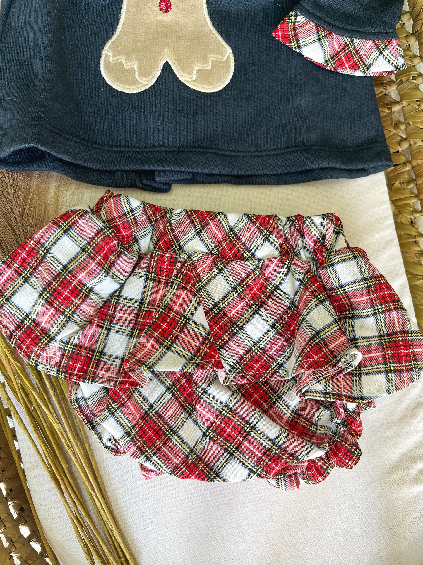 Conjunto de camisola com tapa fralda bebé Natal