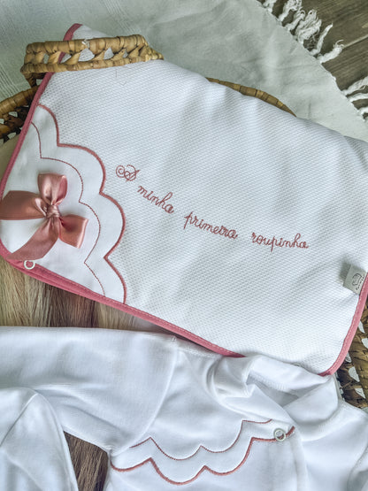 Conjunto 5 peças “a minha primeira roupinha” rosa