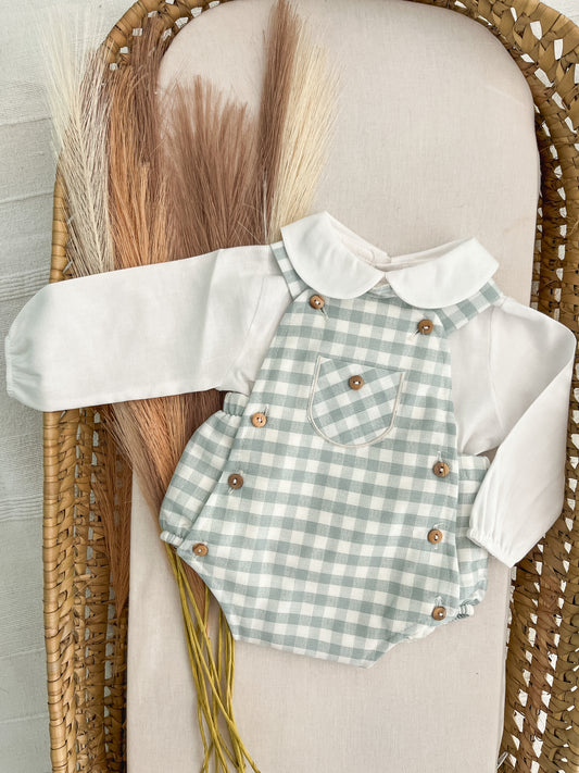 Conjunto de fofo/jardineira com camisola bebé menino