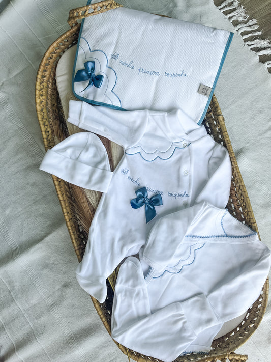 Conjunto 5 peças “a minha primeira roupinha” azul