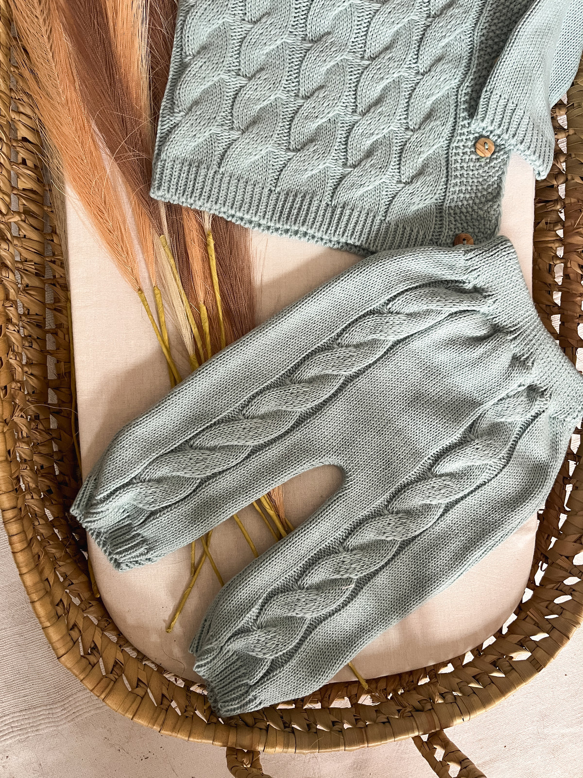 Conjunto de malha 3 peças bebé verde