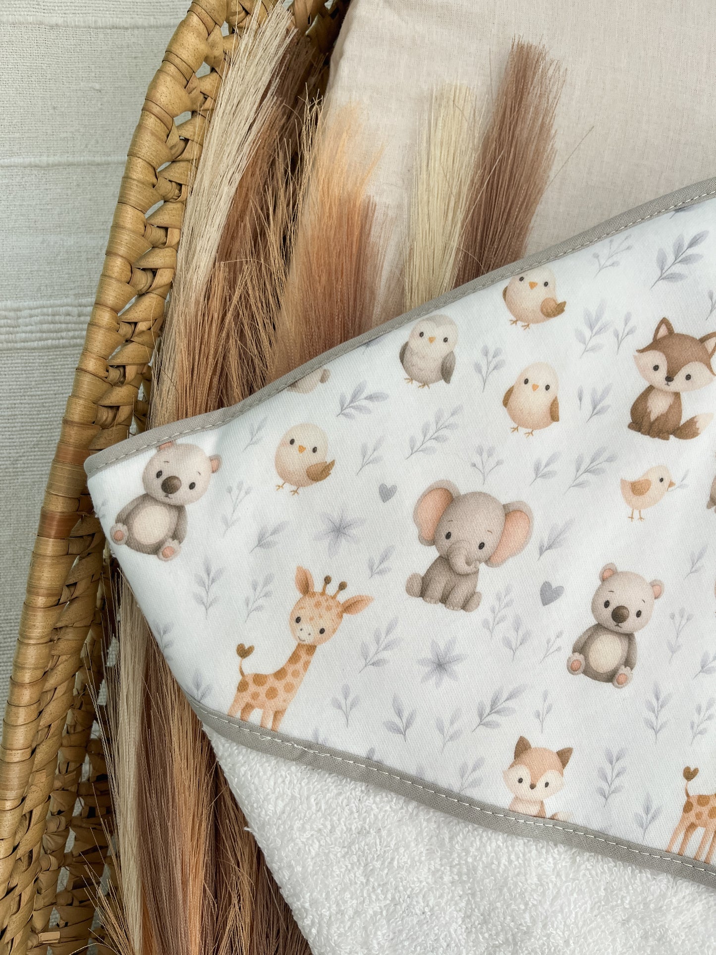 Toalha de banho bebé cinza