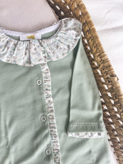 Babygrow de algodão bebé verde