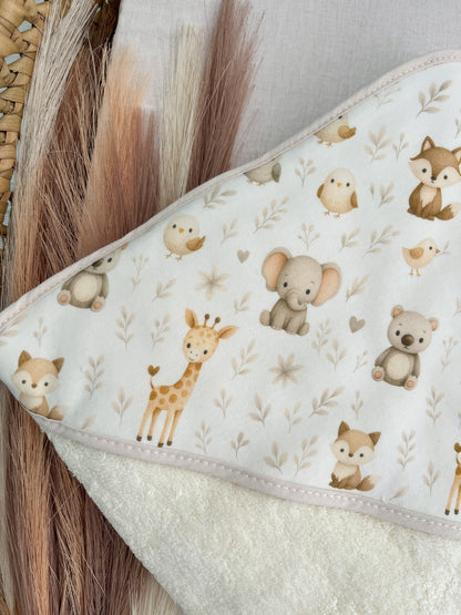 Toalha de banho bebé bege