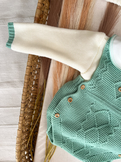 Conjunto de malha 3 peças bebé verde