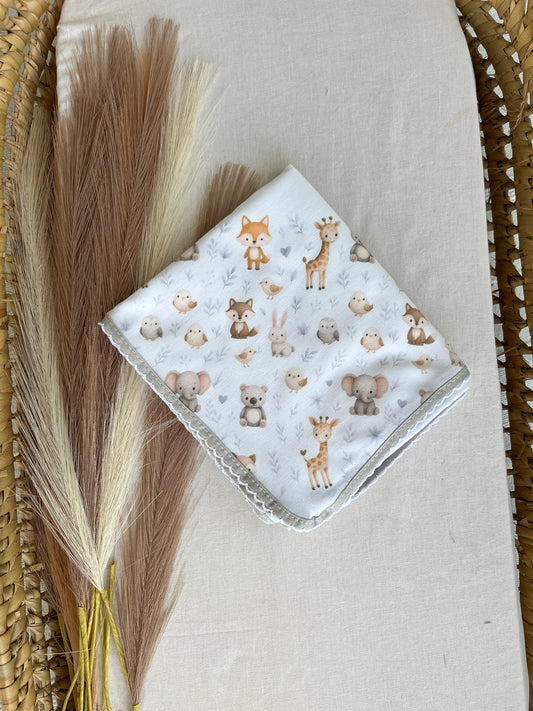 Fralda de pano bebé cinza