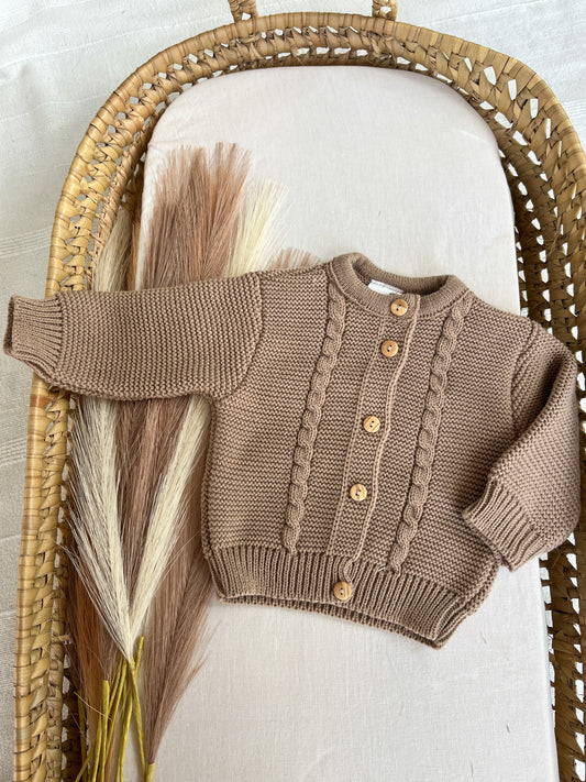Casaco malha bebé castanho
