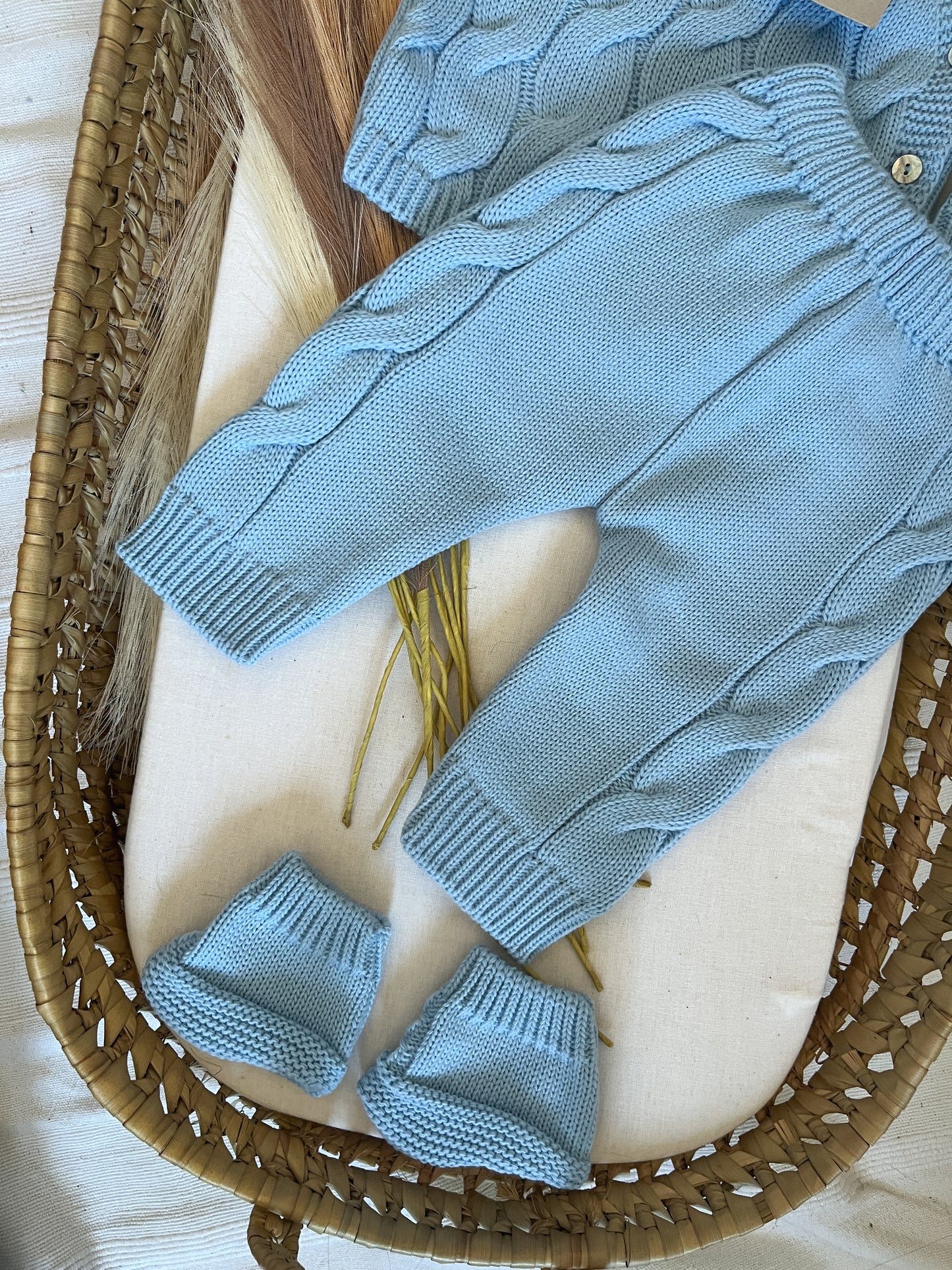 Conjunto de malha 4 peças bebé azul
