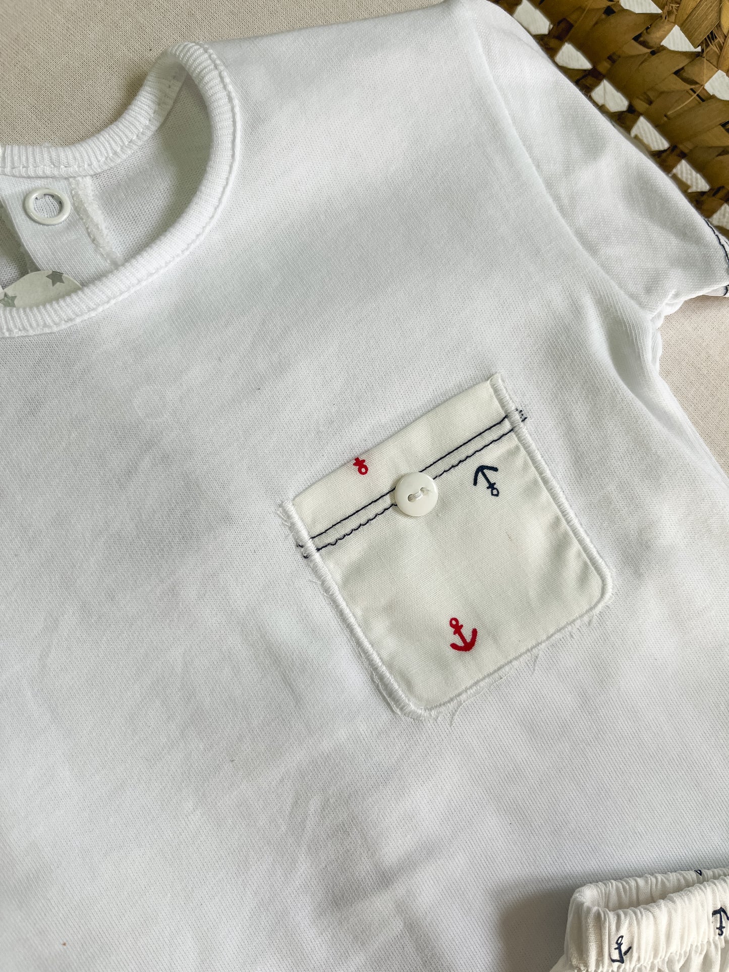 Conjunto de t-shirt e tapa fralda bebé verão