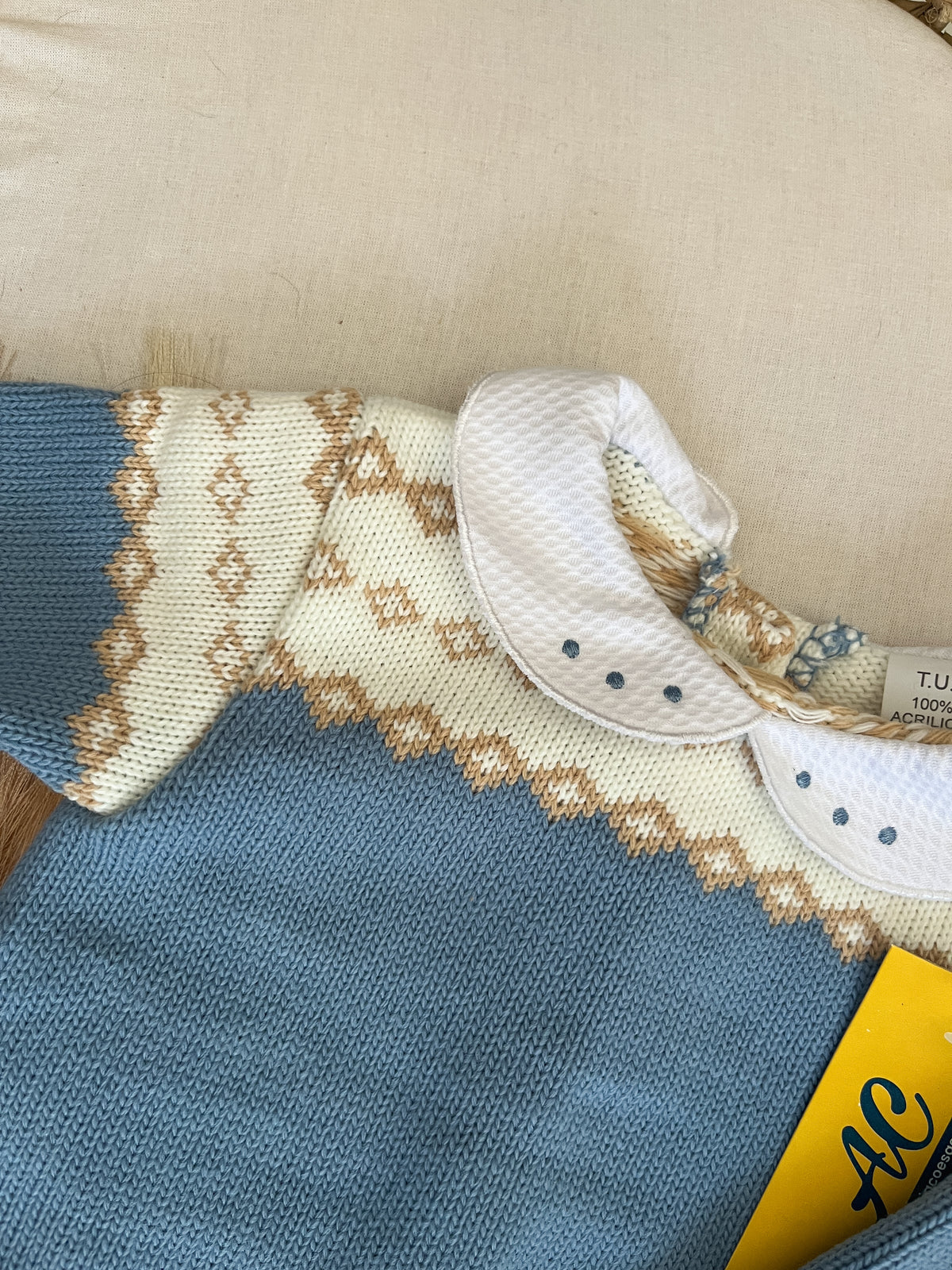 Conjunto de malha 2 peças bebé azul