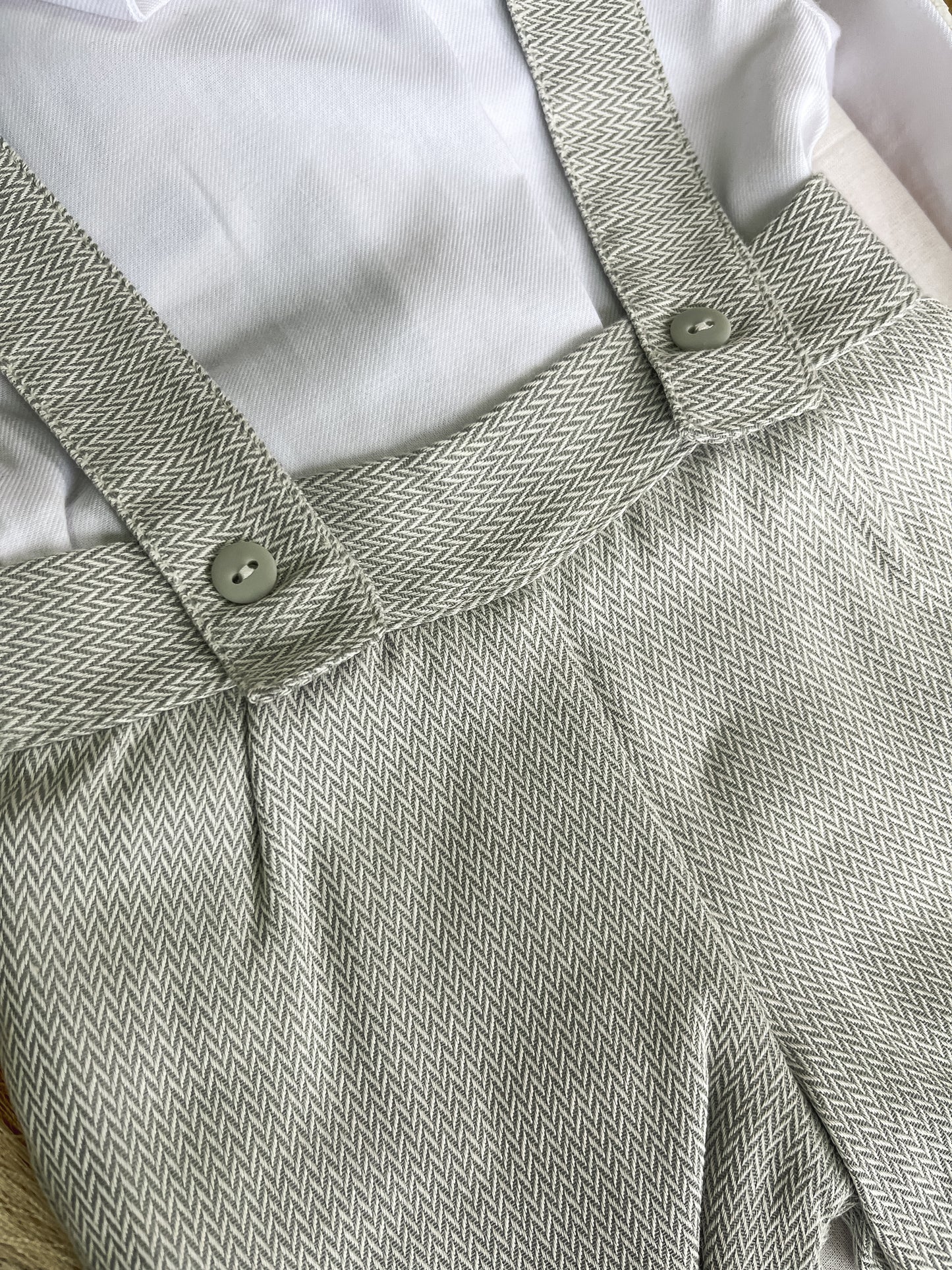 Conjunto de calções e camisa bebé cinza