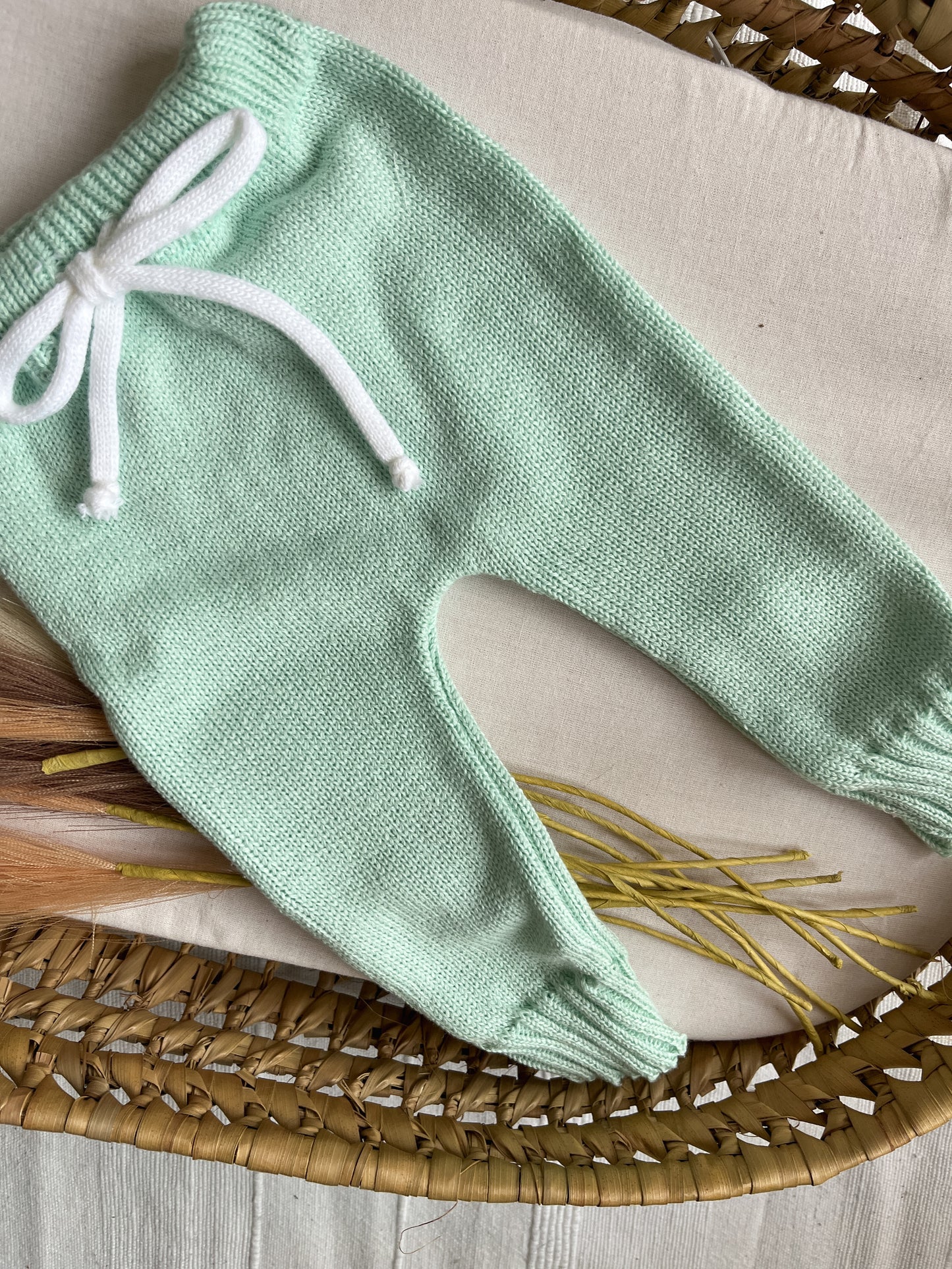 Conjunto de malha bebé 3 peças verde