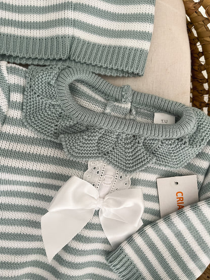 Conjunto de malha 3 peças bebé verde