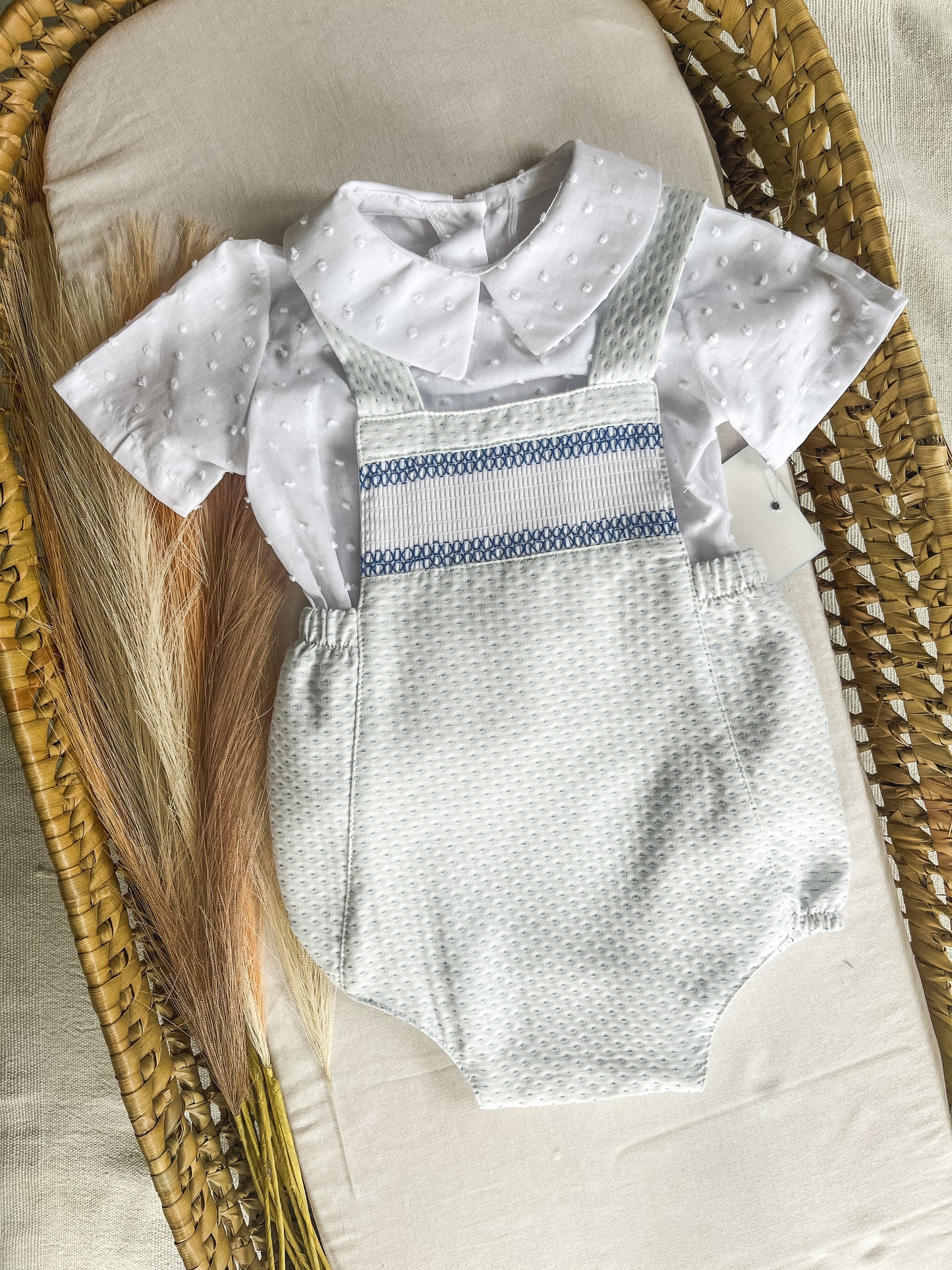 Conjunto de fofo/jardineira com blusa bebé menino