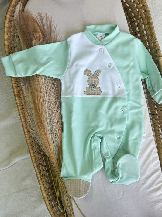 Babygrow de algodão bebé verde