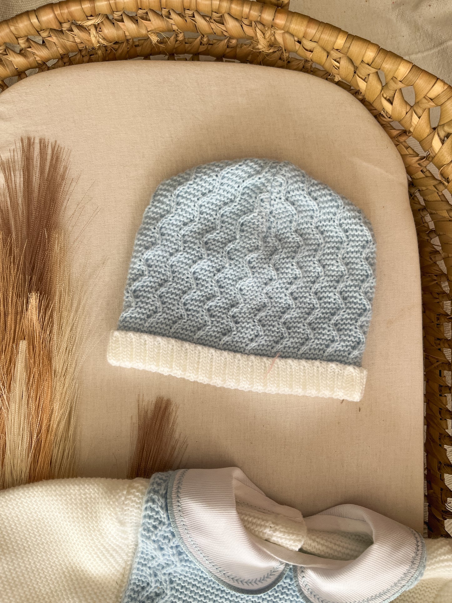 Conjunto de malha 3 peças bebé azul