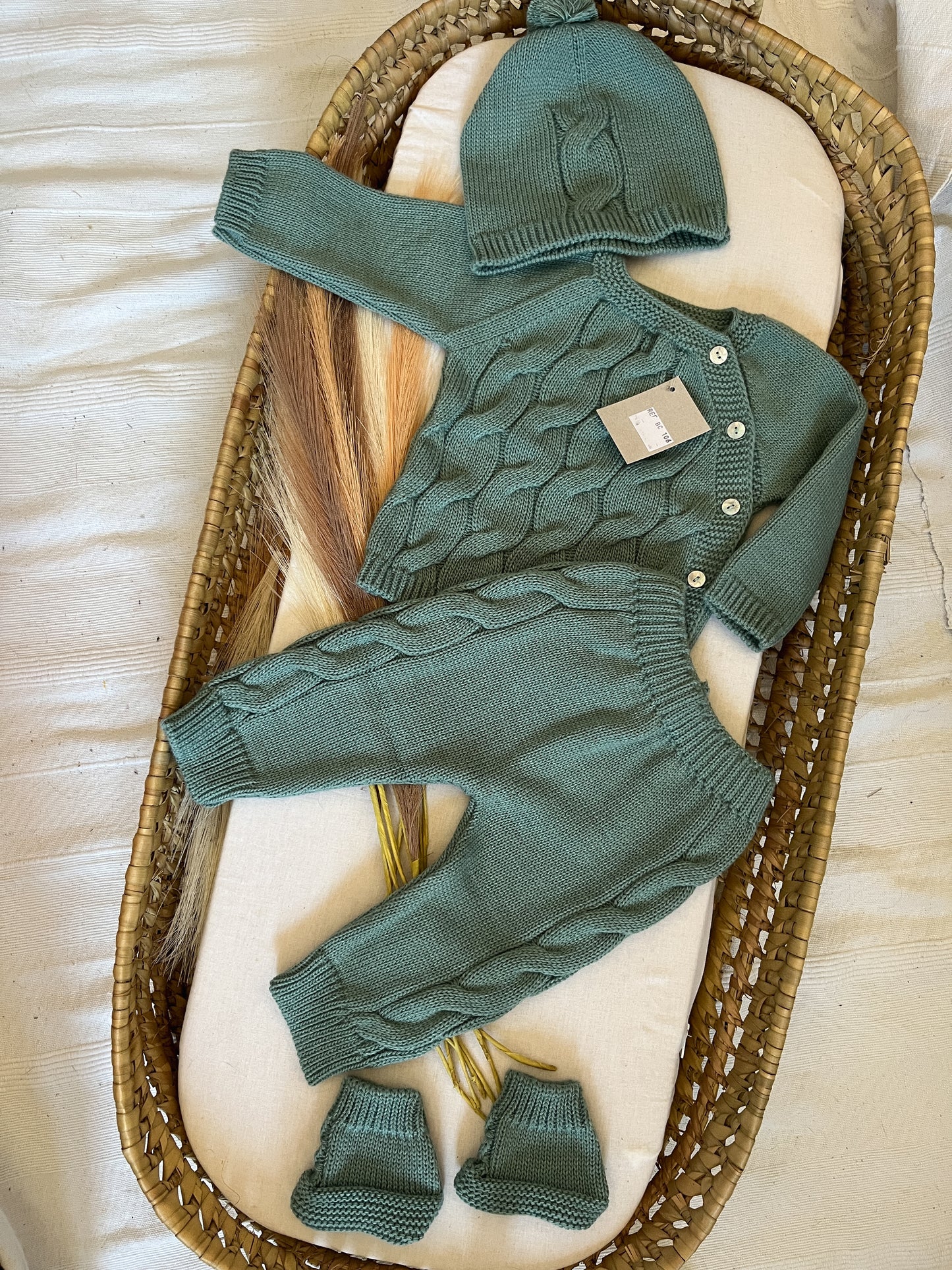 Conjunto de malha 4 peças bebé verde
