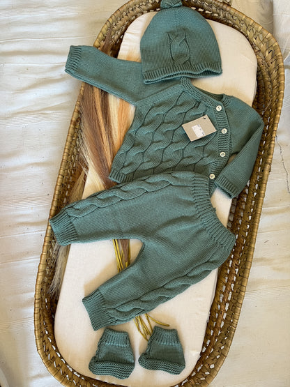 Conjunto de malha 4 peças bebé verde