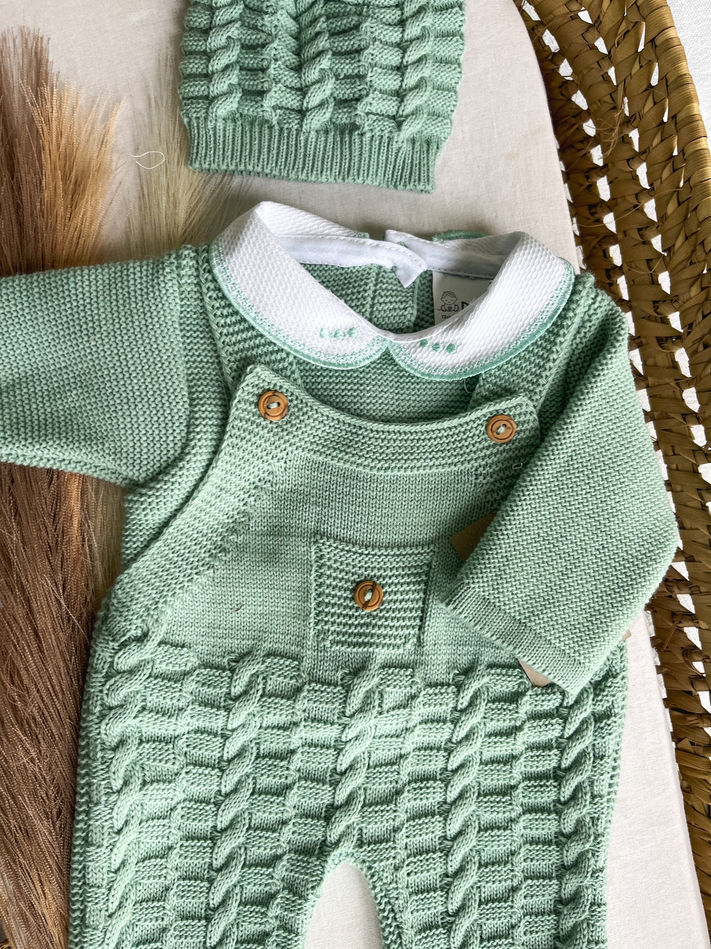 Conjunto de malha 3 peças bebé verde