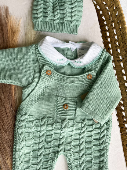 Conjunto de malha 3 peças bebé verde