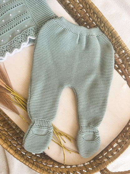 Conjunto de malha 3 peças bebé verde
