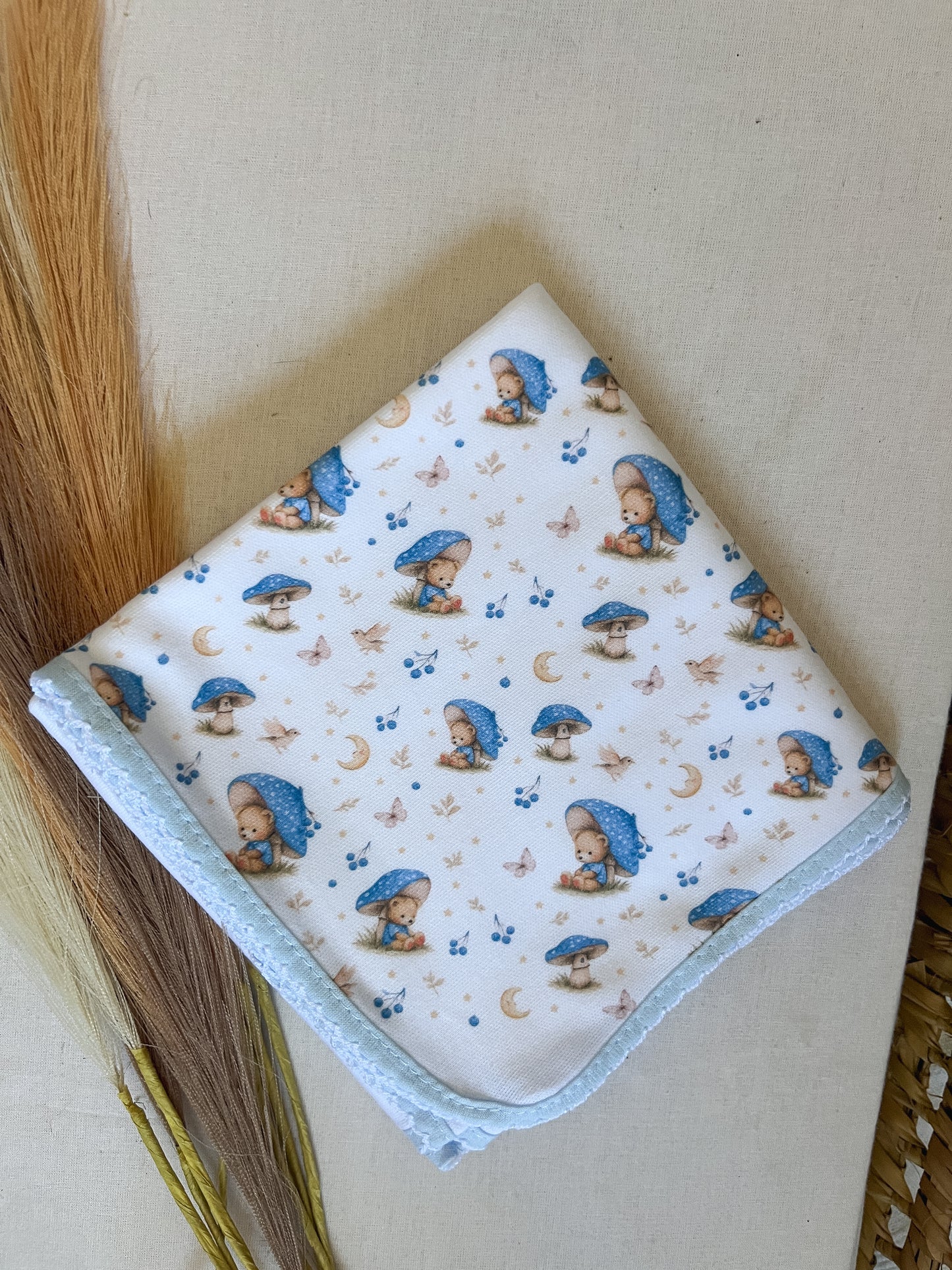 Fralda de pano bebé azul