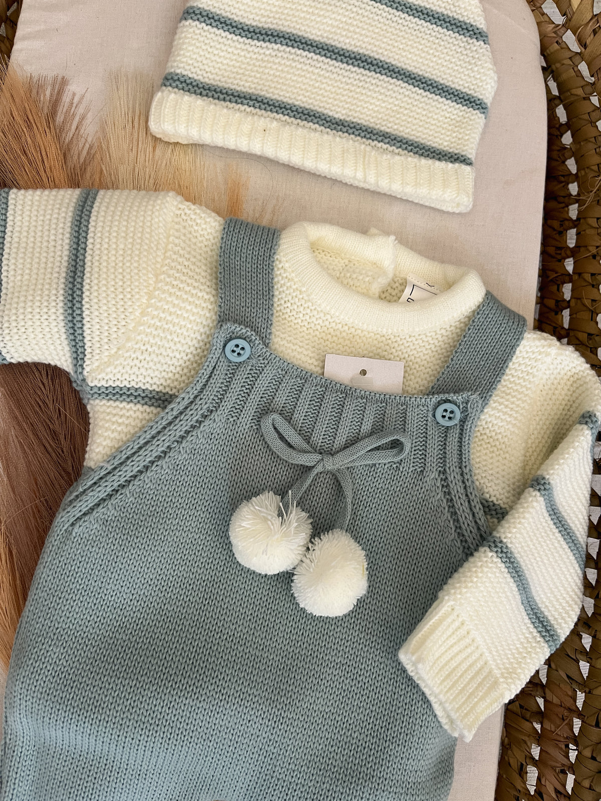 Conjunto de malha 3 peças bebé verde
