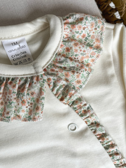 Babygrow de algodão bebé pérola