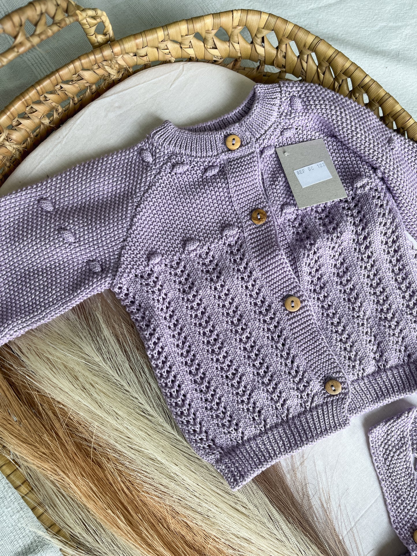 Conjunto de malha 2 peças bebé lavanda