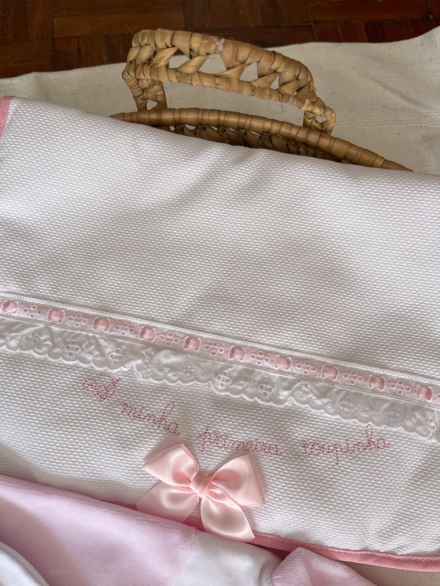 Conjunto primeira roupinha rosa 6 peças bebé