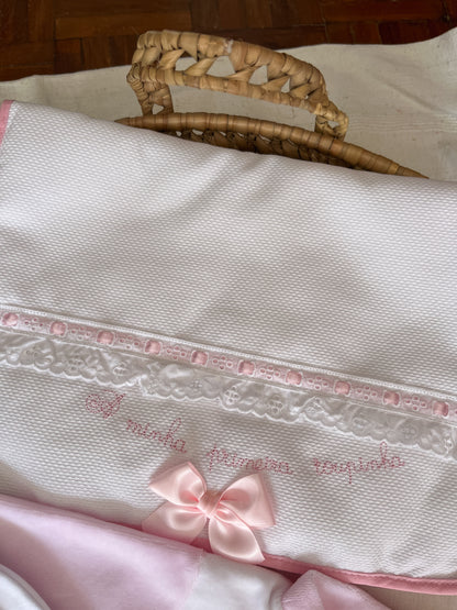Conjunto primeira roupinha rosa 6 peças bebé