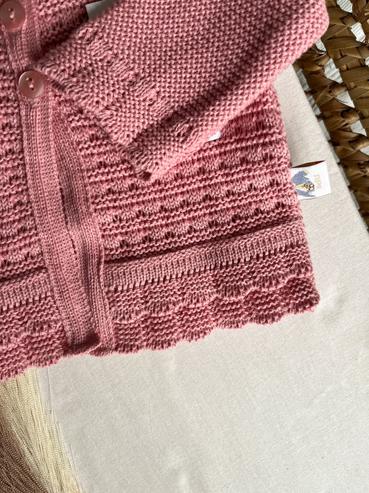 Casaco de malha rosa