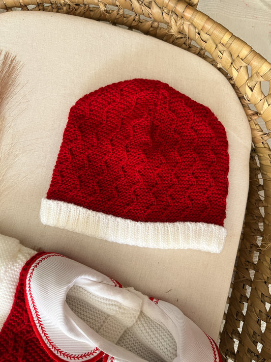 Conjunto de malha 3 peças bebé vermelho