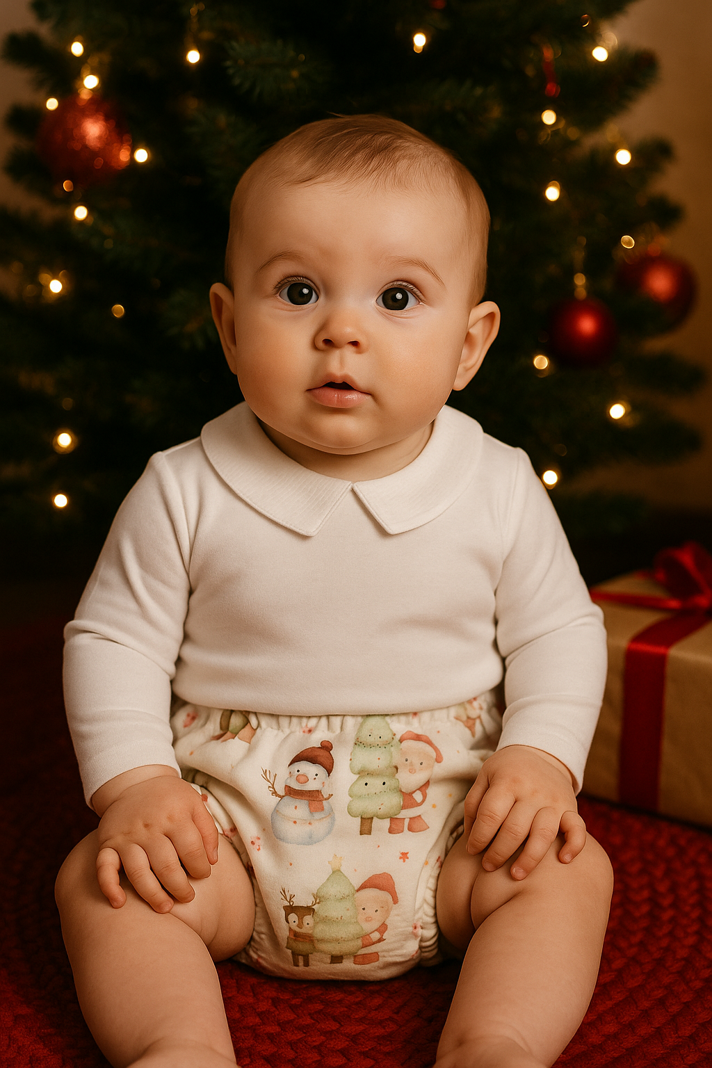 Tapa fralda reversível Natal veludo unissexo