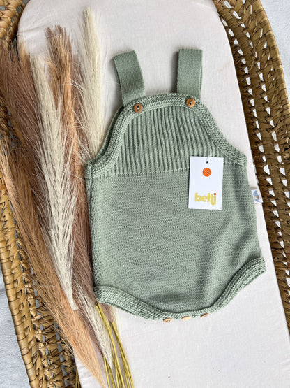 Fofo de malha verde caqui