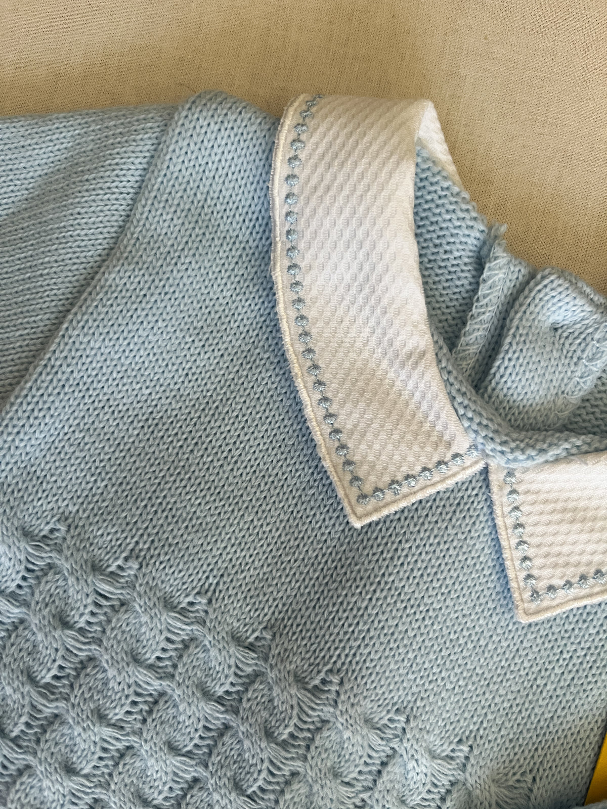 Conjunto de malha 2 peças bebé azul