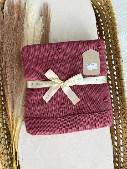 Manta de malha beringela para bebé personalizável com nome