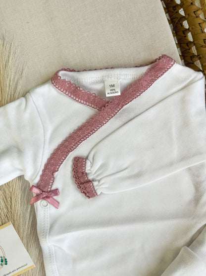 Conjunto interior body e calças bebé rosa velho