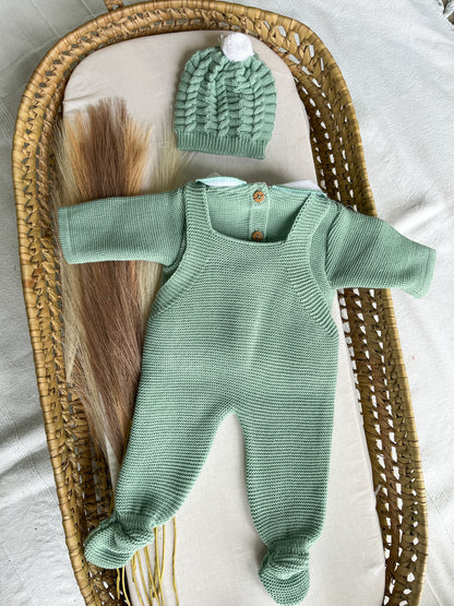 Conjunto de malha 3 peças bebé verde